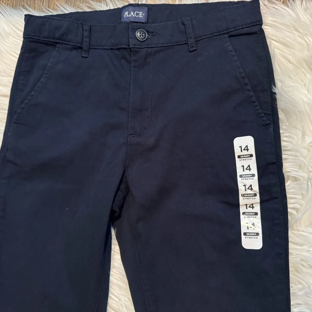 The Children’s Place Boys Navy Chino Pants Size‎ 14 Slim Stretch School NWT